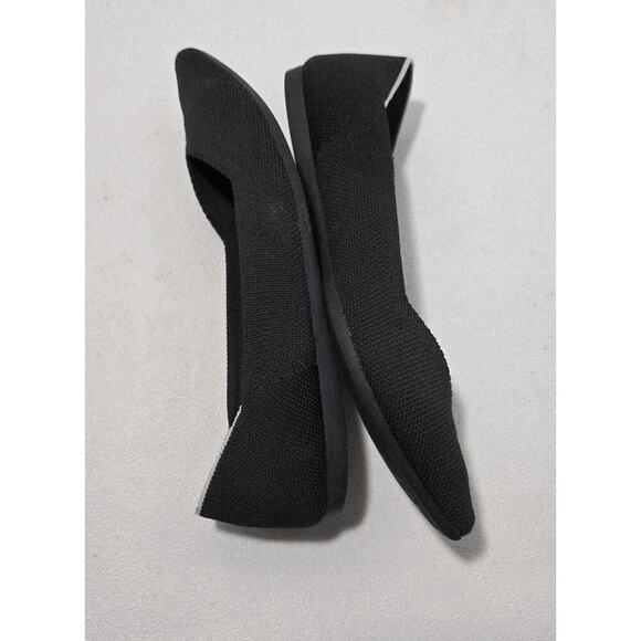 Rothy's The Point Women's Flats Black Solid White Trim Casual Formal Work Shoes - Picture 6 of 10